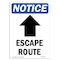 Signmission Safety Sign, OSHA Notice, 10" Height, Aluminum, Escape Route (Up Arrow) Sign With Symbol, Portrait OS-NS-A-710-V-12141 - alternate 1